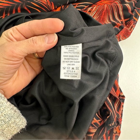 d.n.a. Couture Size 3X Black & Rust Tropical Spaghetti Strap Lined Dress NWT - Picture 4 of 8